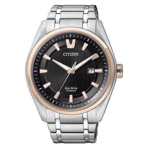 Image of titanium med forgydlninger quartz med Eco-Drive Herre ur fra Citizen, AW1244-56E